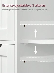 VASAGLE Bathroom Storage - White - View 5