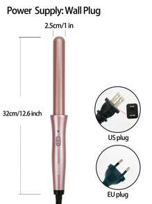 QHDJE 可旋轉電源線捲髮棒,25毫米/1英寸直徑,溫度控制,保護頭髮同時造型 - 玫瑰金 - 查看 6