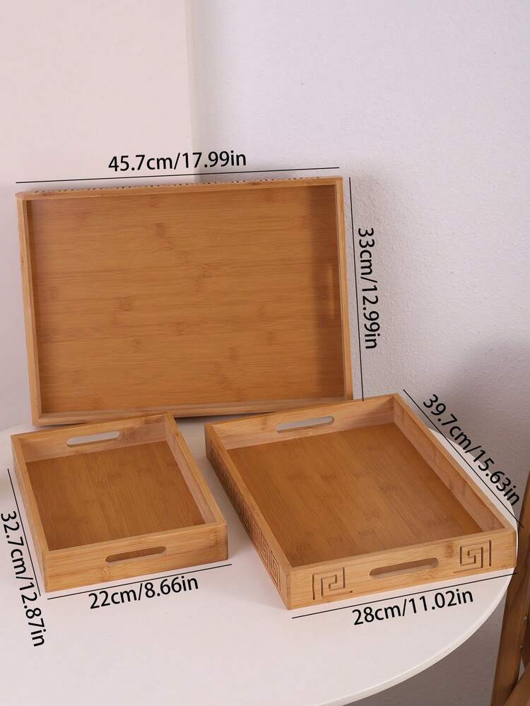 印有漢字設計的圓盤托盤 - 杏色 - 查看 4