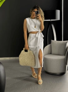 Women Two-piece Outfits - trắng - Xem 4