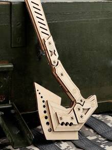 1set Random Color & Style Wooden Puzzle Folding Axe, Diy Handmade 3d Wooden Assembling Hatchet - Multicolor - View 4