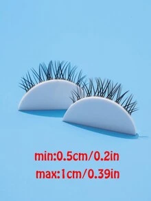 5入組自然交錯的魚尾假睫毛,清晰腳幹,0.5-1cm長度 - 黑色 - 查看 8