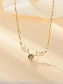 1pc Custom Romantic Deer Antler Picture Projection Necklace, Personalized Photo Pendant Necklace, Projection Jewelry Gifts For Women, Valentine's Day Gifts, Bridesmaid Gifts, Christmas Gifts, Mother's Day Gifts, Gifts For Her - Rose Gold - View 7