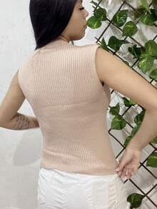 Women Knit Tops - Màu be - Xem 2