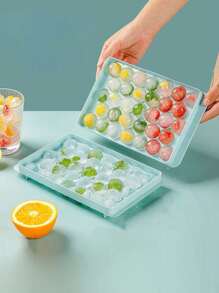 1PC Easy To Use 33-Cavity Round Ice Cube Mold, Create Perfect Ball Shaped Ice Cubes With One Tray - Blue - View 9