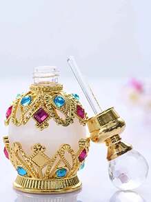 1入組/15毫升古董風格香水瓶阿拉伯風格精油滴瓶空可加香料瓶,阿拉伯女性香水瓶,古董風格精油香水瓶,女性禮物,旅行,情人節（不含香料,只有空瓶）閃亮典雅的奢華高級金鑽旅行瓶 - 金色 - 查看 4