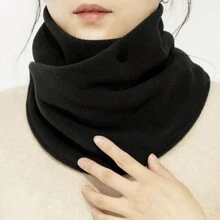 Women's Winter Plush Scarf, Warm Neck Warmer, Detachable Faux Collar, Cute And Versatile For Students - Black - View 3