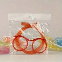 1 件柔性軟吸管眼鏡適合兒童派對、生日、派對、有趣的吸管眼鏡適合派對玩樂作為兒童禮物 - 彩色 - 查看 8