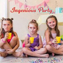 1 件柔性軟吸管眼鏡適合兒童派對、生日、派對、有趣的吸管眼鏡適合派對玩樂作為兒童禮物 - 彩色 - 查看 3