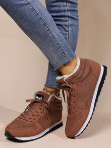 男女適用,輕便舒適的低筒防震雪靴,時尚風格,適合春季休閒、運動和日常穿著 - 卡其色 - 查看 1