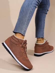 男女適用,輕便舒適的低筒防震雪靴,時尚風格,適合春季休閒、運動和日常穿著 - 卡其色 - 查看 3