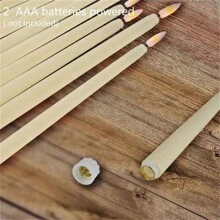 6/12pcs LED Flameless Taper Candles 2AAA Battery Operated Fake Flickering Candlesticks Electric Long Candles For Wedding Home Decor - Bullet - View 2