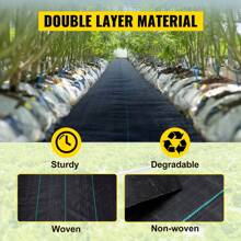 Weeds Barrier Fabric Cloth 3x50 To 6.5x330 Ft Landscape Woven 2.4 To 5.8 Oz PP With High Permeability Mat Ground Cover Garden Weeds Control - 3FTx300FT-5.8Oz - 查看 8