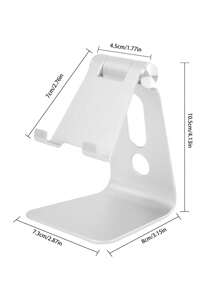 桌面單層折疊金屬支架鋁合金手機平板雲懶人架，適用於手機和平板電腦 - 銀色 - 查看 7