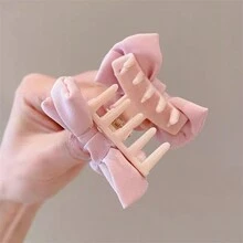 2入組女孩小尺寸蝴蝶結髮夾,頂夾與側夾適用於劉海固定,日常使用 - 粉色 - 查看 7