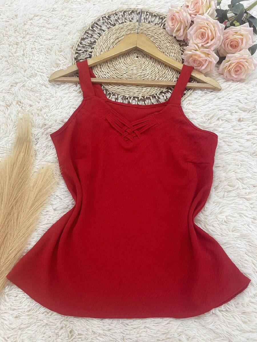 Women Blouses - 紅色 - 查看 1