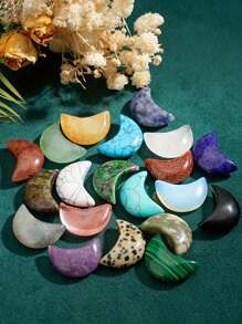Xiacheng 1pc/5pcs/10pcs/20pcs Random Healing Crystal GemCarved Moon Crescent Crystal Jewelry Accessories - Multicolor - View 5