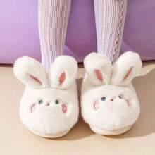 兒童秋冬季卡通兔子鞋,適用於室內戶外的保暖拖鞋 - 白色 - 查看 3