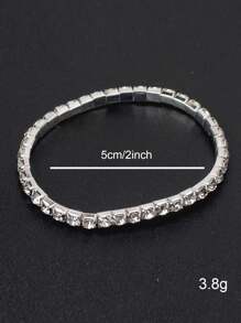 7pcs Ladies Watch Silver Rhinestone Decorated Ladies' Alloy Quartz Watch With Stainless Steel Strap, Business Casual Style, Roman Numeral Face, Comes With Alloy Bracelet, Necklace, Ring & Earrings Set - Silver - View 5