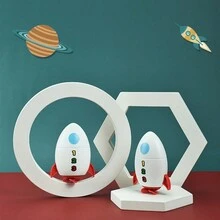 1個新款嬰兒洗澡玩具,有趣的卡通火箭造型,可以游泳、騰空、水上玩耍 - 白色 - 查看 5