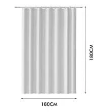 Rèm tắm PEVA màu be, chống thấm nước và chống nấm mốc. Bao gồm 1 rèm và 12 móc. - Trong sáng - Xem 2