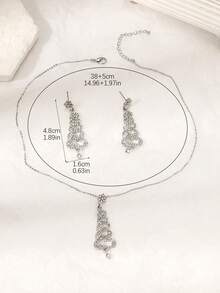 1 Bộ Của Thanh tú Đầy màu sắc Micro-Inlaid Cây thông noel Dây chuyền Và Hoa tai , Hoàn hảo Đối với Của phụ nữ Tiệc Giáng sinh - Bạc - Xem 3