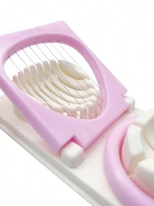 2 合 1 雞蛋切片機/不鏽鋼切蛋器適用於草莓蘑菇水果裝飾水煮蛋/2 合 1 蛋和水果切片機/廚房切刀鋼絲蛋切片機 - 粉色 - 查看 6