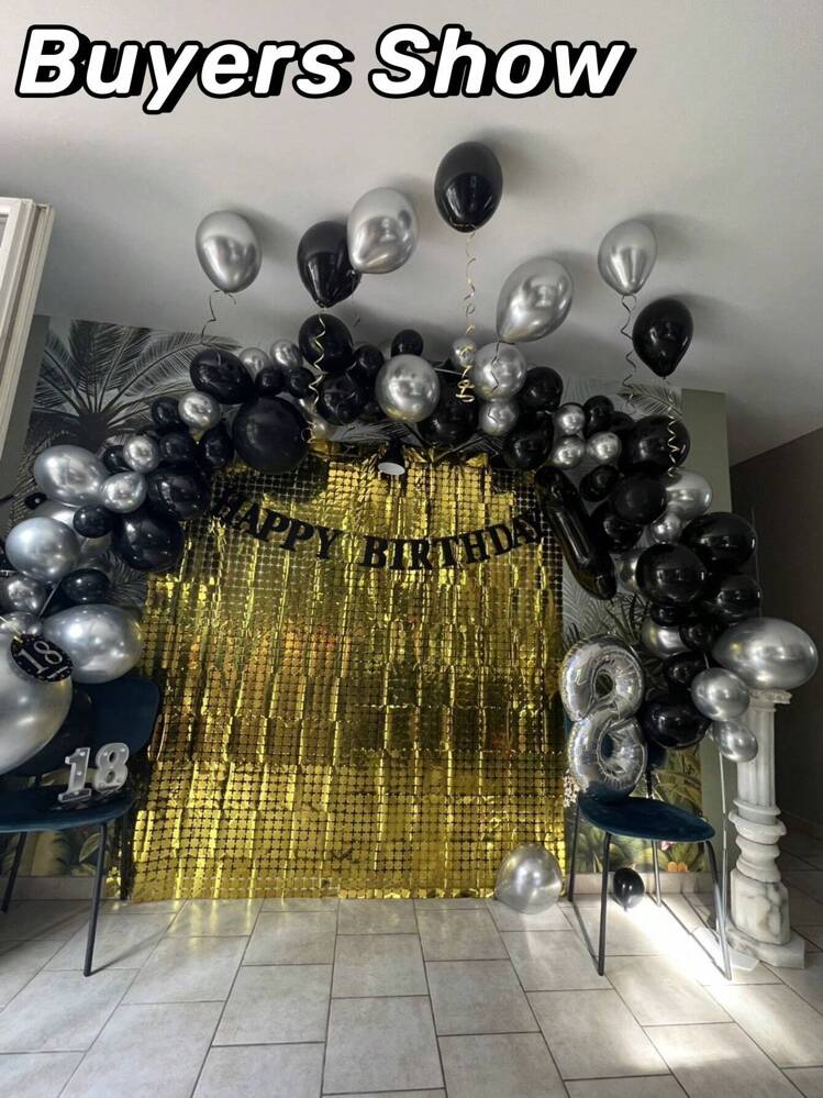 KatchOn, XtraLarge Wave - Tenda per sfondo nero, 9 x 16 cm, confezione da 2, decorazioni per feste di compleanno, sfondo nero per feste, decorazioni di laurea 2025