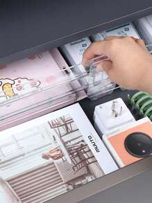 1 st. Låda arrangör Avdelare , Justerbar Och Genomskinlig För Kök , Garderob , Förvaring Lådor - Genomskinlig - Visa 2