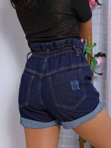 Tween Girls Denim Shorts - Dark Wash - View 5