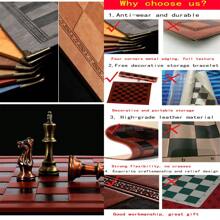 1pc Unique Sculpted Leather Chessboard With 9 Color Options & Metal Protective Corners Game Accessory - Orange - View 9