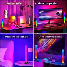 2 包 RGB 智能 LED 灯，具有多种灯光效果和音乐模式，LED 电视背光，情绪灯，游戏、电影、电脑、电视、房间装饰的氛围灯 - 彩色 - 查看 8