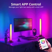 2 包 RGB 智能 LED 灯，具有多种灯光效果和音乐模式，LED 电视背光，情绪灯，游戏、电影、电脑、电视、房间装饰的氛围灯 - 彩色 - 查看 5