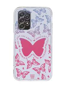 1pc Gradient Butterfly Print Anti-Fall Phone Case Compatible With Apple/Samsung Phones - Multicolor - View 1