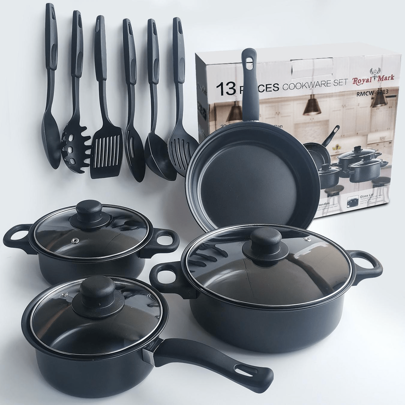 Nonstick Pots And Pans Set, 13-Piece Cookware Set, Induction Cookware, Saute Pans, Stackable Cooking Pots