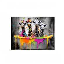 1件帆布印刷海報，塗鴉鹿帆布壁畫，浴室臥室辦公室客廳牆面裝飾藝術畫，家居裝飾，無框 - 灰色 - 查看 2