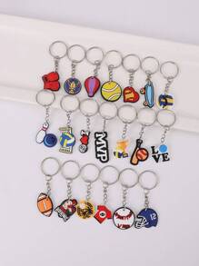 20pcs Cartoon Sports Style Keychains Keyrings For Party, Holiday, Back To School Gifts - Multicolor - View 2