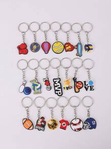 20pcs Cartoon Sports Style Keychains Keyrings For Party, Holiday, Back To School Gifts - Multicolor - View 1