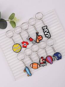 20pcs Cartoon Sports Style Keychains Keyrings For Party, Holiday, Back To School Gifts - Multicolor - View 5