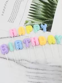 13pcs/Set Colorful Macaron Double-Sided Birthday Party Cake Decoration Candles, Back To School Valentine Day - Multicolor - View 6
