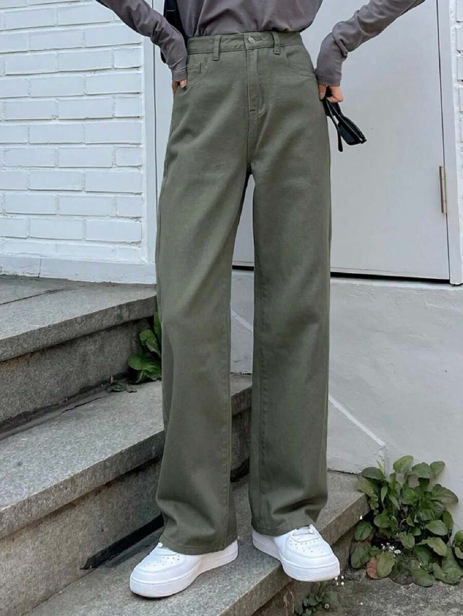 Women Jeans - 綠色 - 查看 1