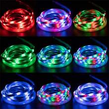 1入組5m-10m Rgb Led燈條smd 2835 225/450 Led柔性發光二極管,帶有3鍵控制器,適用於臥室、客廳、電視、電腦、家居裝飾(不含包裝盒) - 三色(紅綠藍) - 查看 7