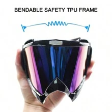 男女通用機車防風護目鏡,防雨防塵防眩光,適用於騎行、跑步、釣魚等運動,偏光騎行太陽眼鏡,山地自行車眼鏡,越野自行車防護眼罩,滑雪護目鏡 - 黑色 - 查看 6