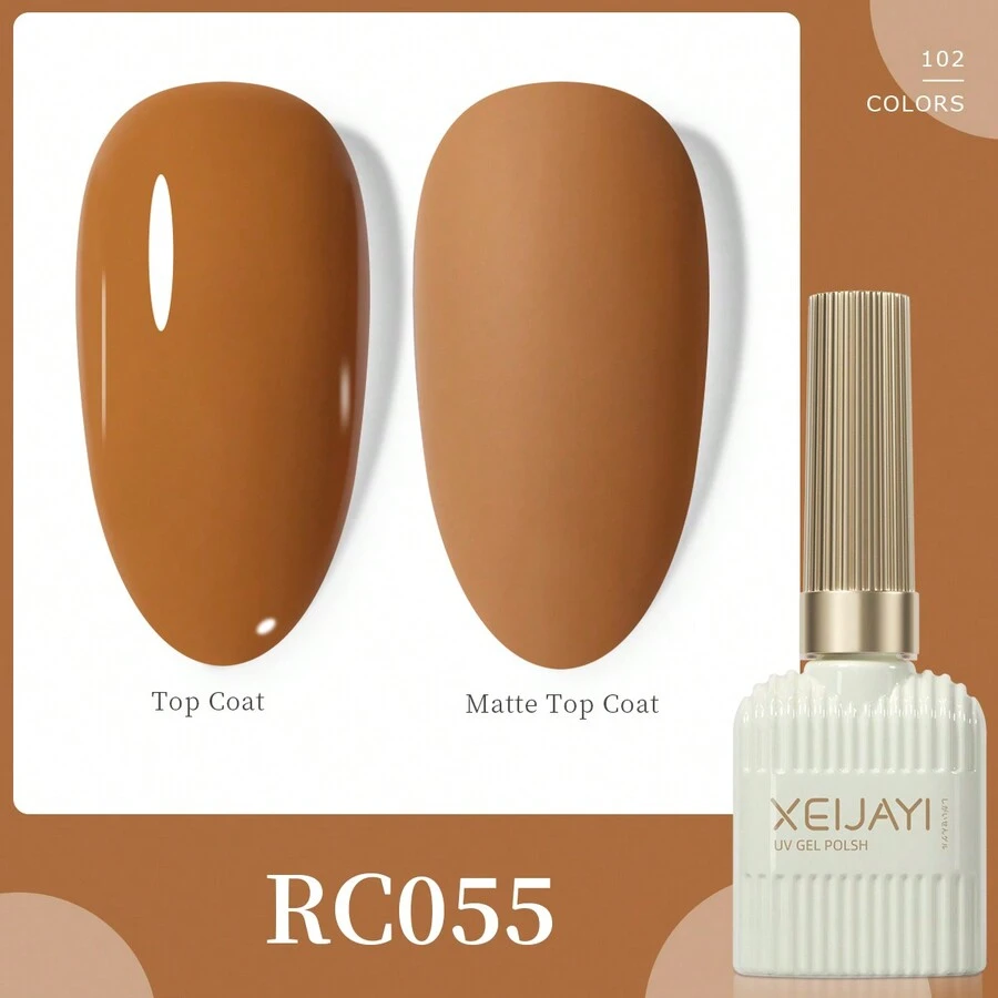 XEIJAYI 1 Bottle 4-Season Gel Nail Polish, 102 Color Options, Suitable For Manicure Decoration, Nail Art, DIY Nail Salon, Great Gift For Women - 駝色 - 查看 1