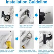 5pcs Stainless Steel Bathroom Hardware Set With Drilling Installation, Including Towel Rail, Toilet Paper Holder, Towel Rack And Bathroom Towel Bar, Easy To Install And Suitable For Combination, Space-Saving Design, Multicolor Optional, Modern Minimalist Style - Black - View 11