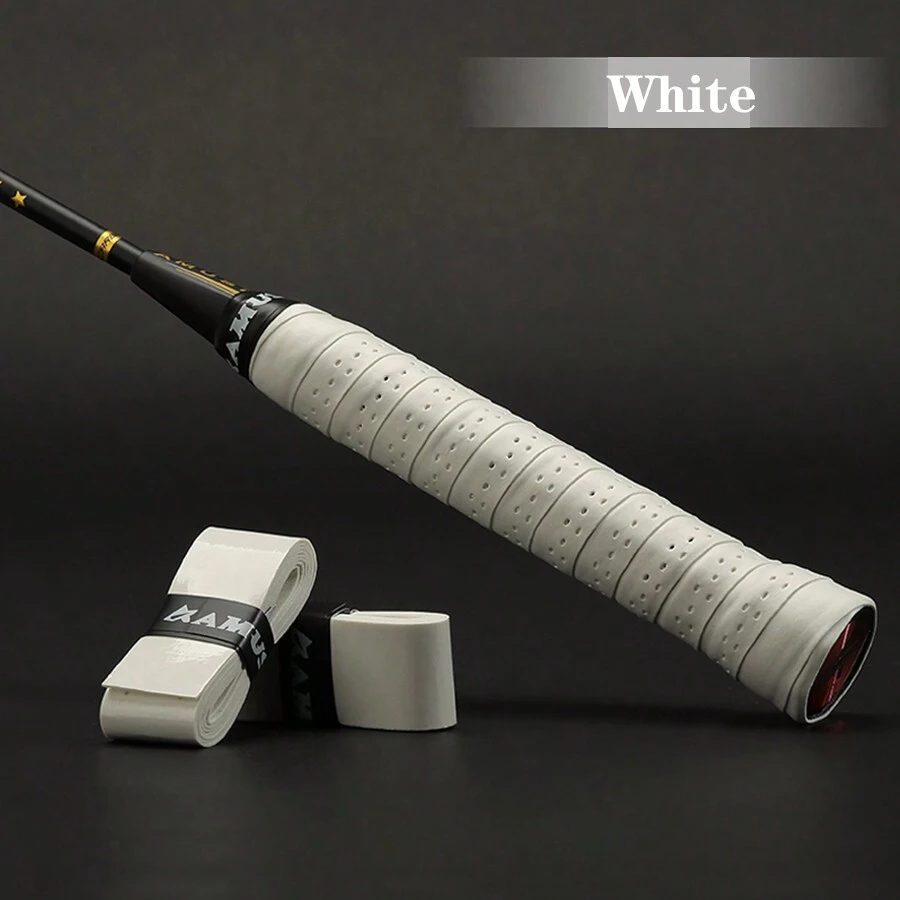 4pcs/set Badminton Racket Grip With 7c Plane Design, Sweat Absorbent Band, Hole Puncher, Sweat & Slip Resistant, Compatible With Fishing Rod, Pickball, All Kinds Of Sport Equipment And Fitness Equipment Handles, Wraps, Affordable And Various Colors Available, Pretty Cool And Amusi - White - View 1