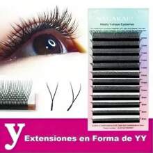 Paquete De Extensiones De Pestañas Con Diseño En Y. - Negro - Ver 8
