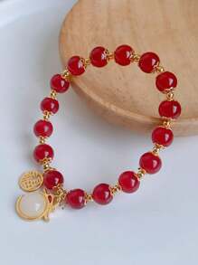 1條2024年龍年生肖手鍊,有餃子和龍的裝飾,仿綠色寶石珠子,適合女性日常佩戴或新年節日儀式 - 993- 餃子龍綠珠子款 - 查看 8