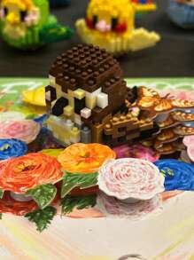 积木玩具胖麻雀房间装饰 - 彩色 - 查看 3