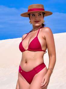 Women Bikini Sets - 紫紅色 - 查看 2